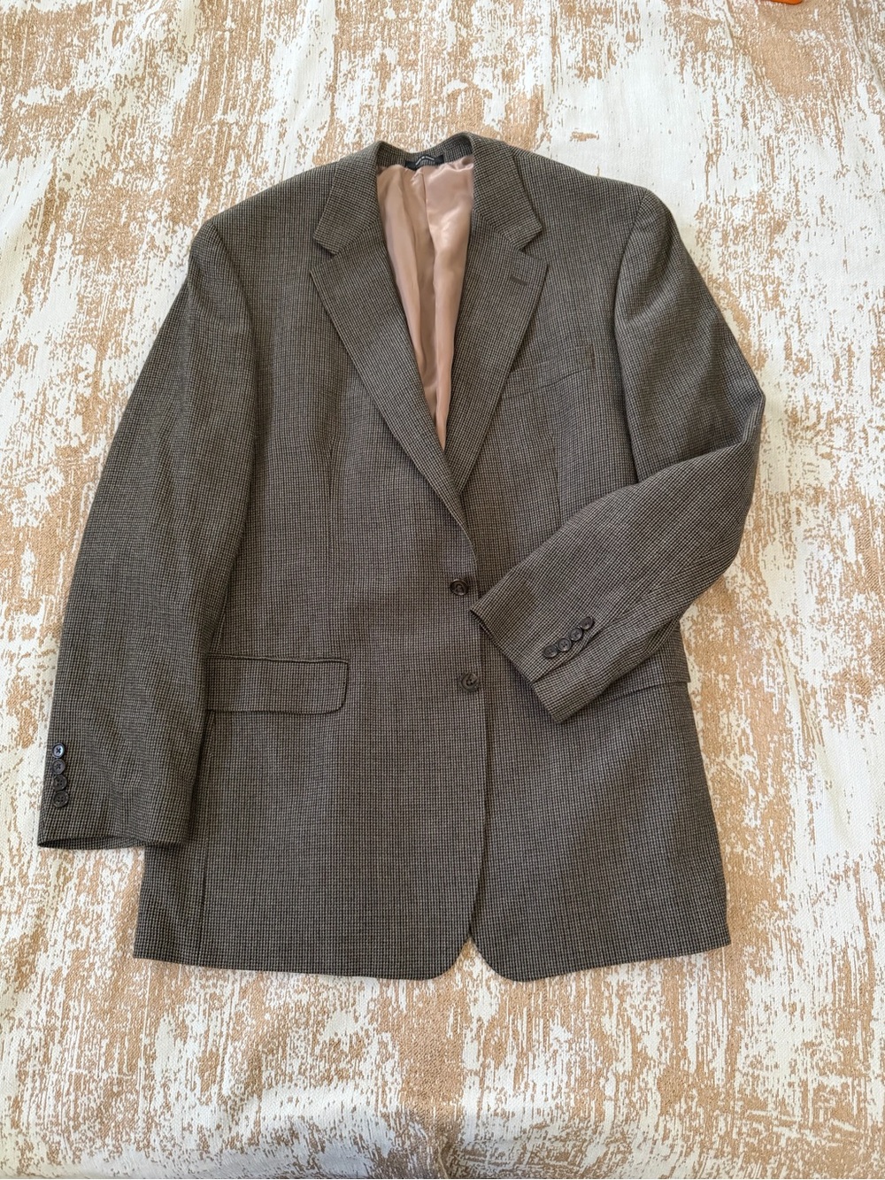 Ralph Lauren Brown Houndstooth Sport Coat Blazer 100%wool